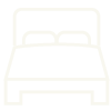 A light-colored, square-shaped pixelated icon of a dovetail log cabin.